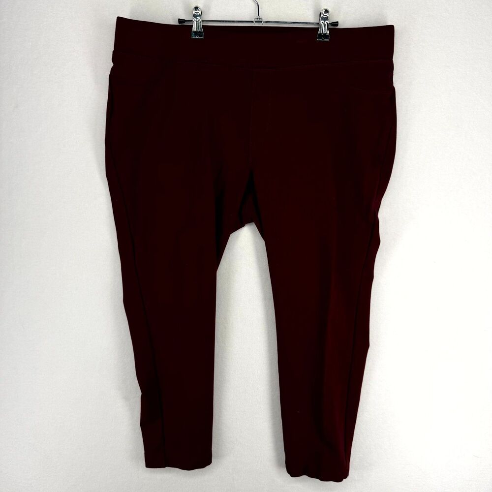 St. John's Bay Dark Red Skinny Leg Leggings‎ with Pockets Womens Size 2X